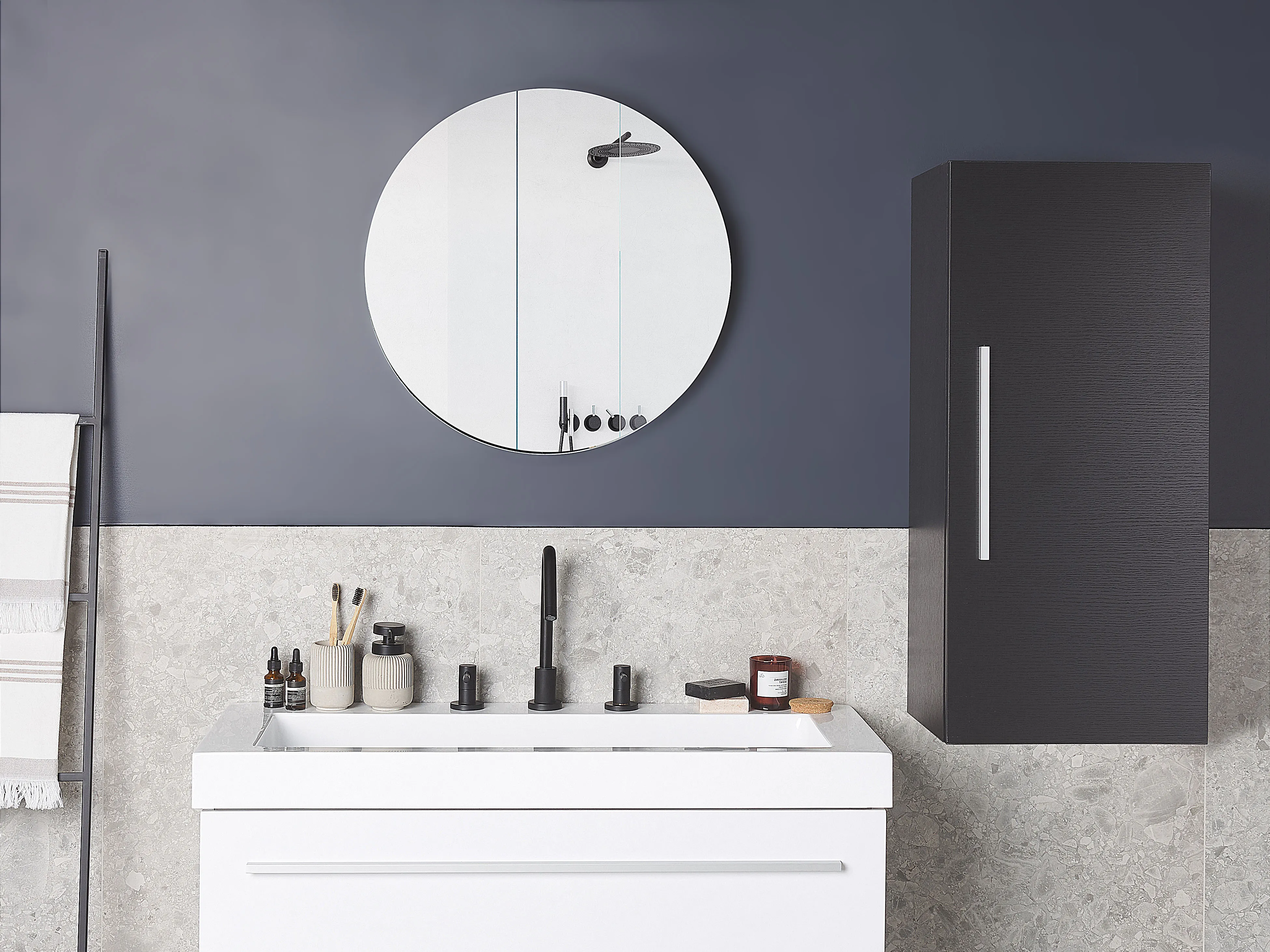 Hangende badkamerkast BILBAO 40 cm Zwart