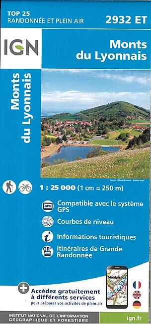 IGN - TOP25 2932ET MONTS DU LYONNAIS 1 25 000