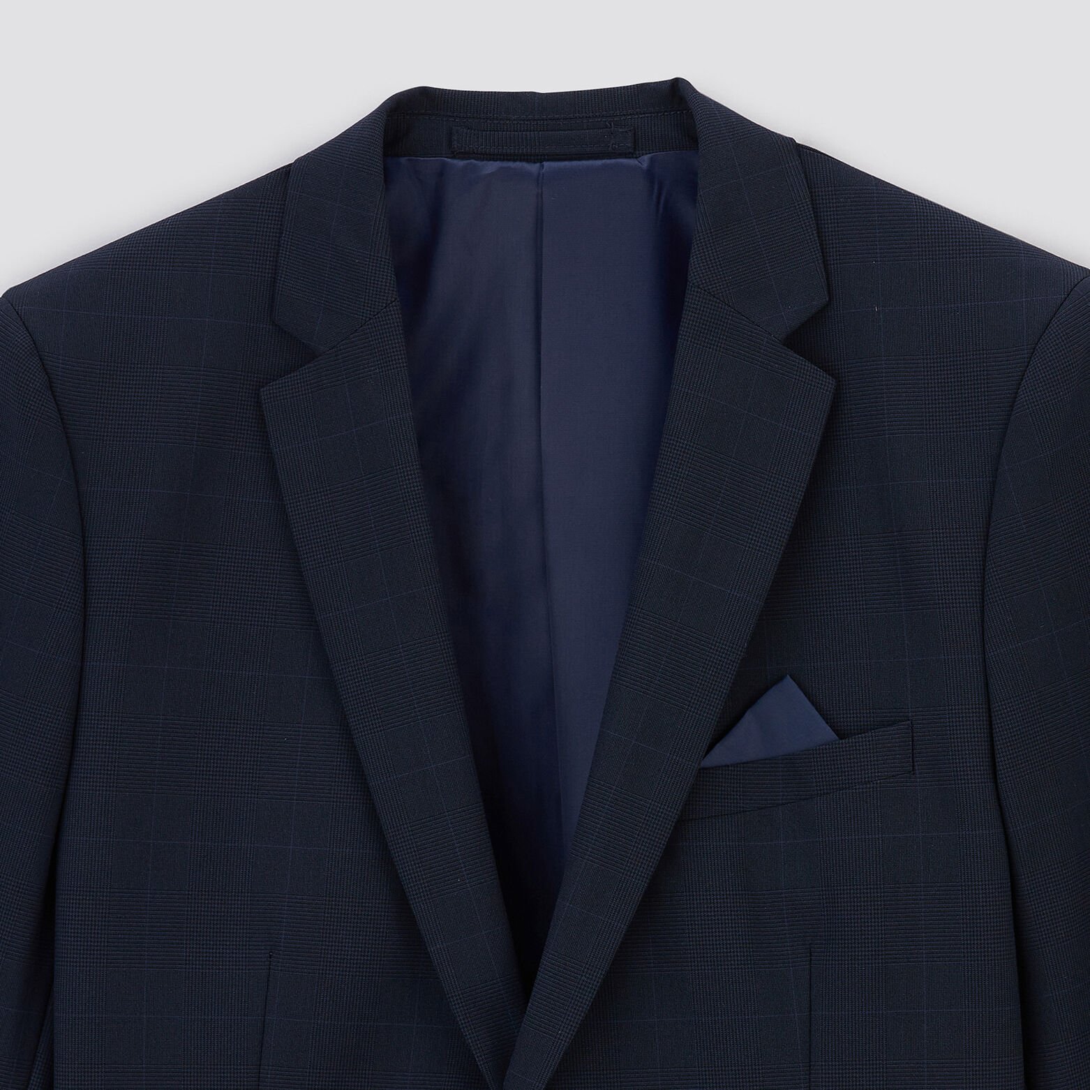 Veste de costume à carreaux slim Bleu