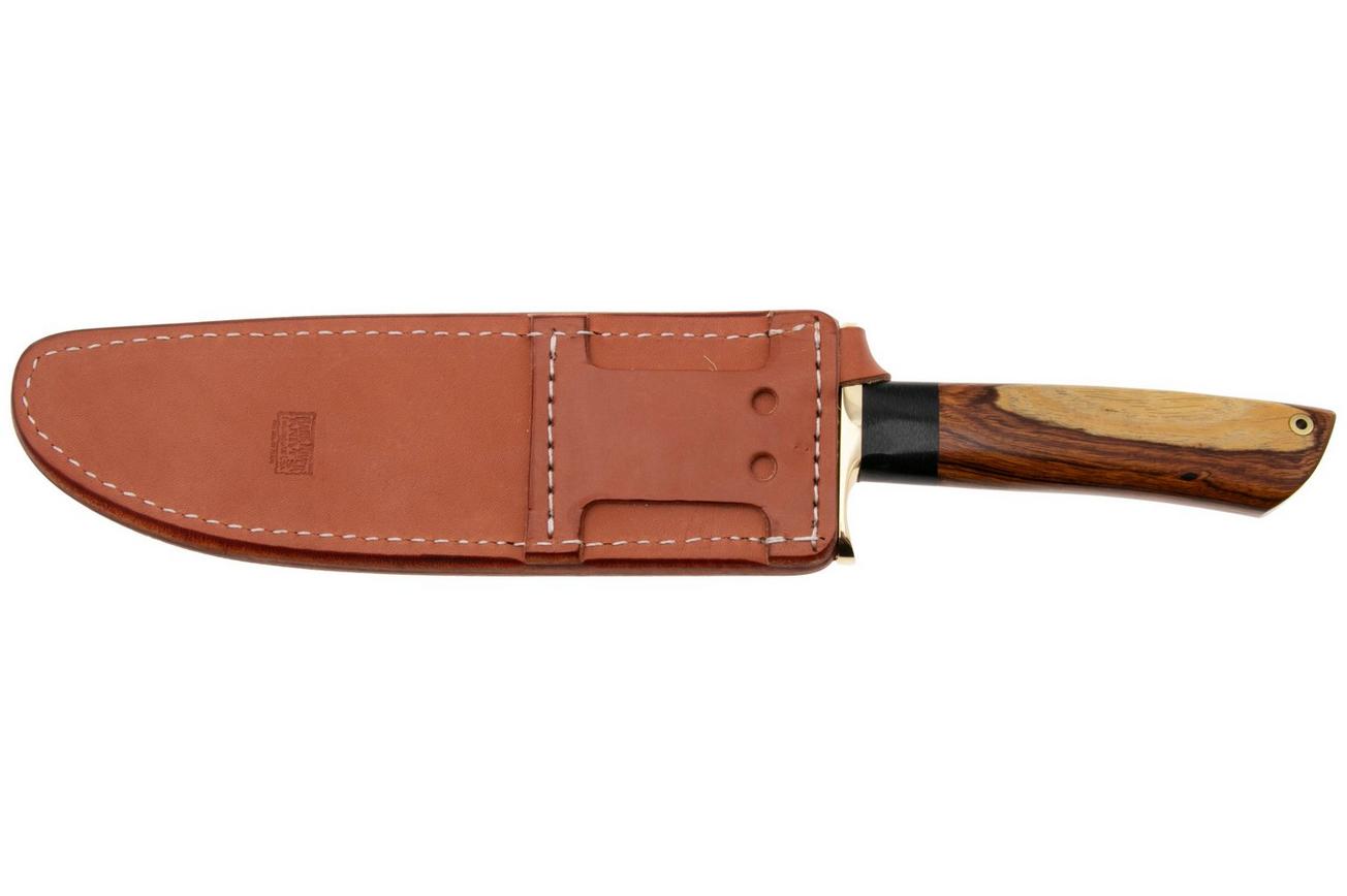 Bark River Mike Stewart Bowie Satin A2, Desert Ironwood, vaststaand mes