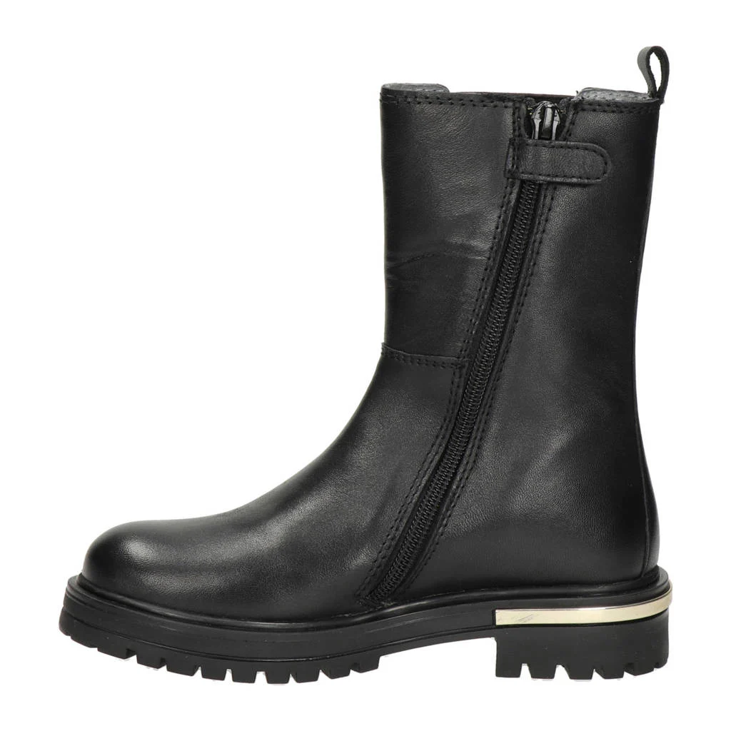 Nelson Kids leren enkelboots zwart