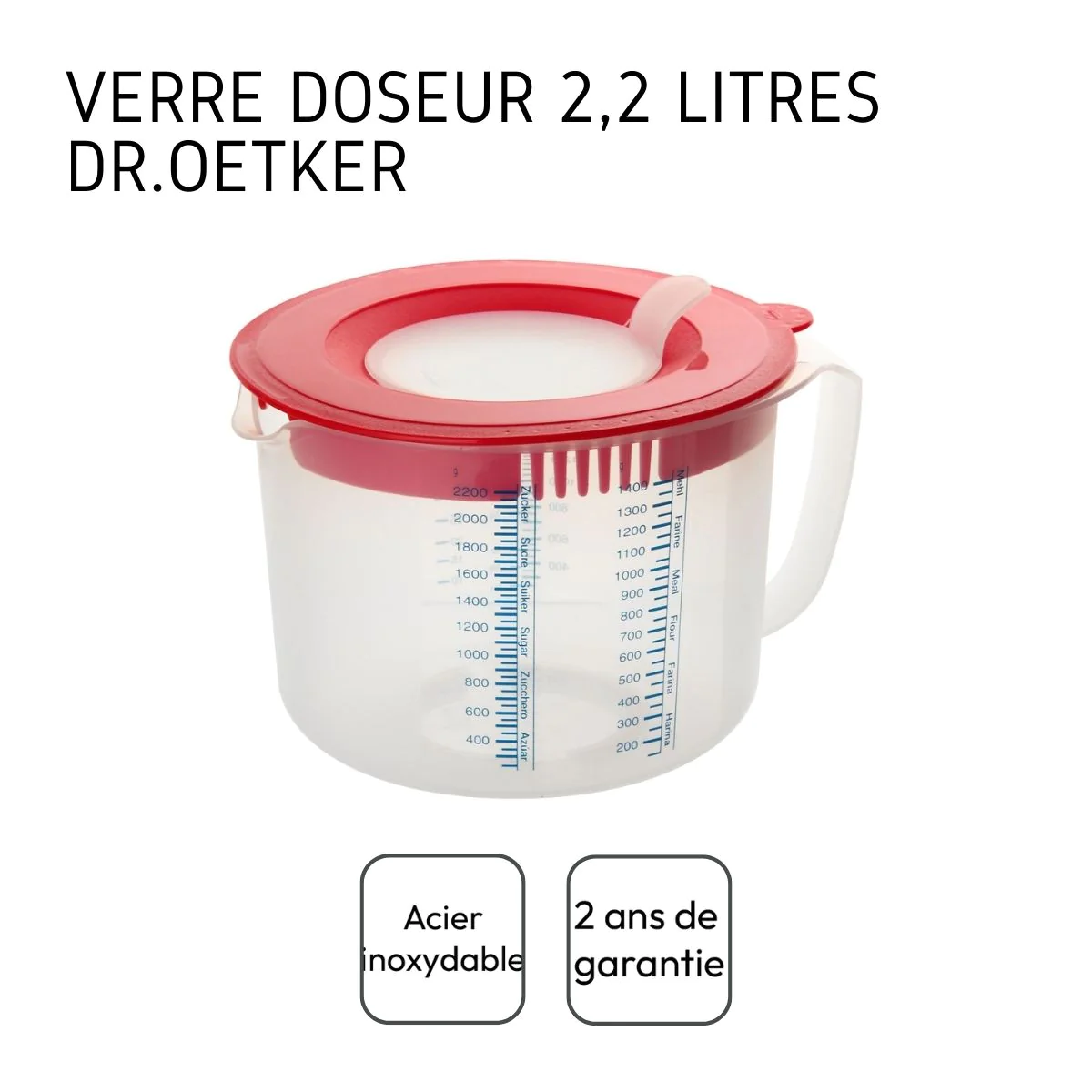 Verre doseur 2,2 litres Baker Edition Dr. Oetker