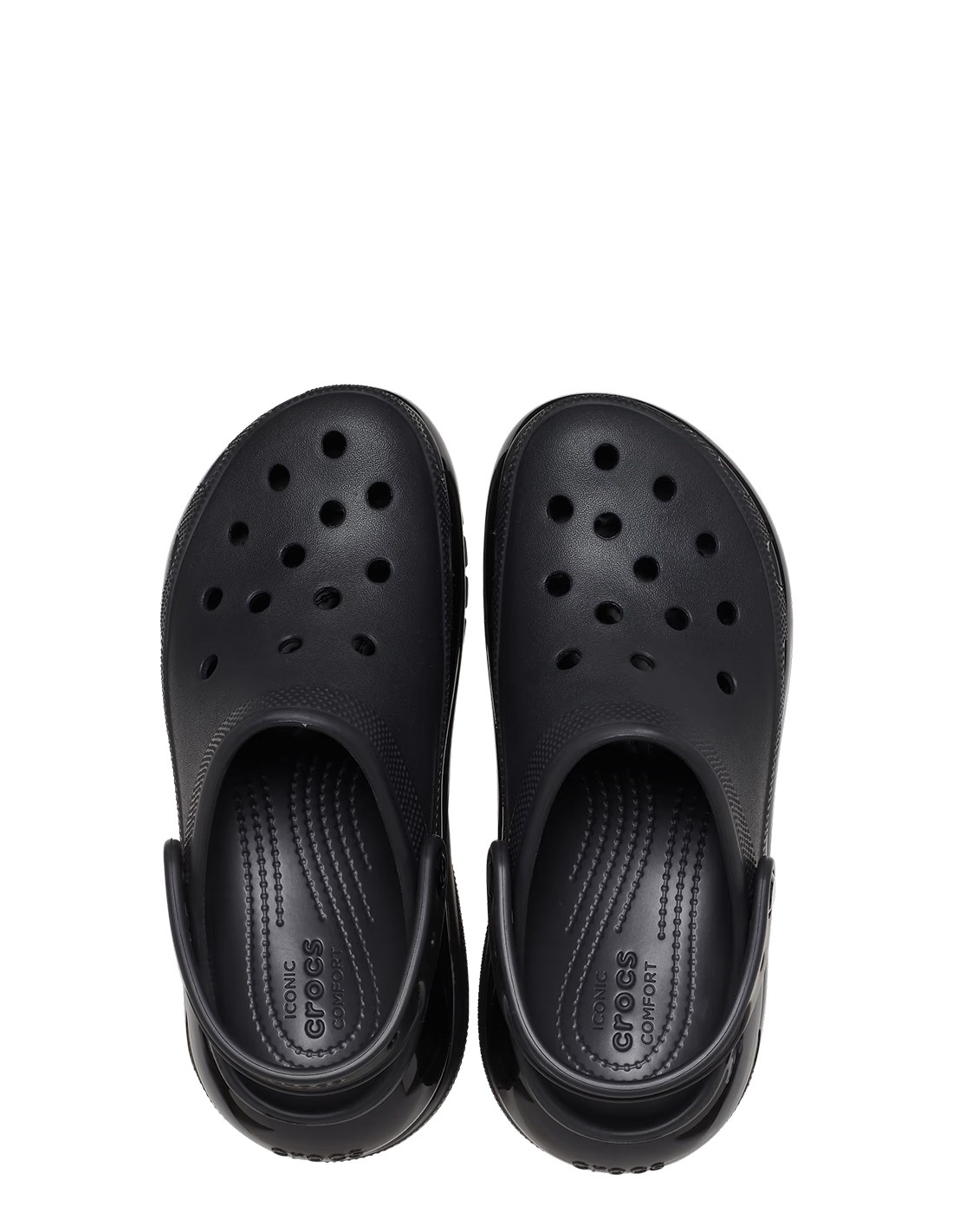 crocs sabots compensées femme classic mega crush noir