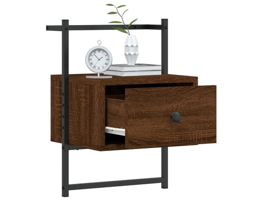 VIDAXL - Table de chevet murale chêne brun 35x30x51 cm bois d'ingénie...