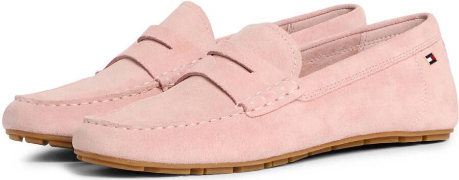 Tommy Hilfiger suède mocassins lichtroze