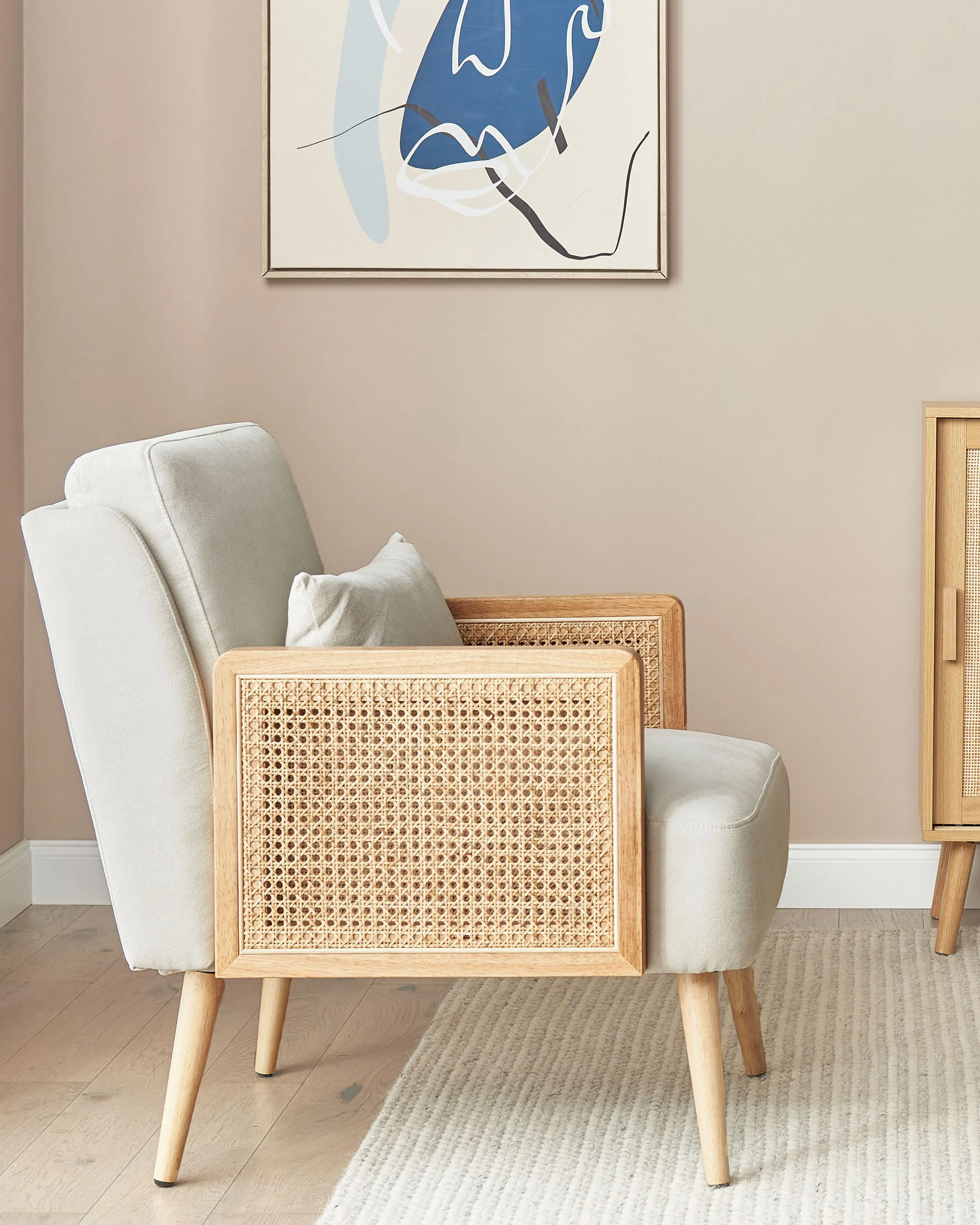 Fauteuil ORUM Stof Lichtbeige