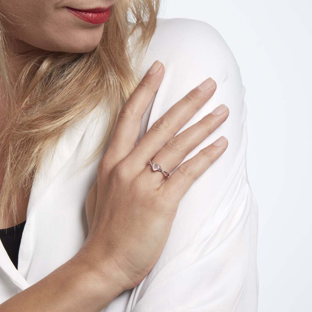 Bague Clothilde Or Rose Quartz Et Oxyde
