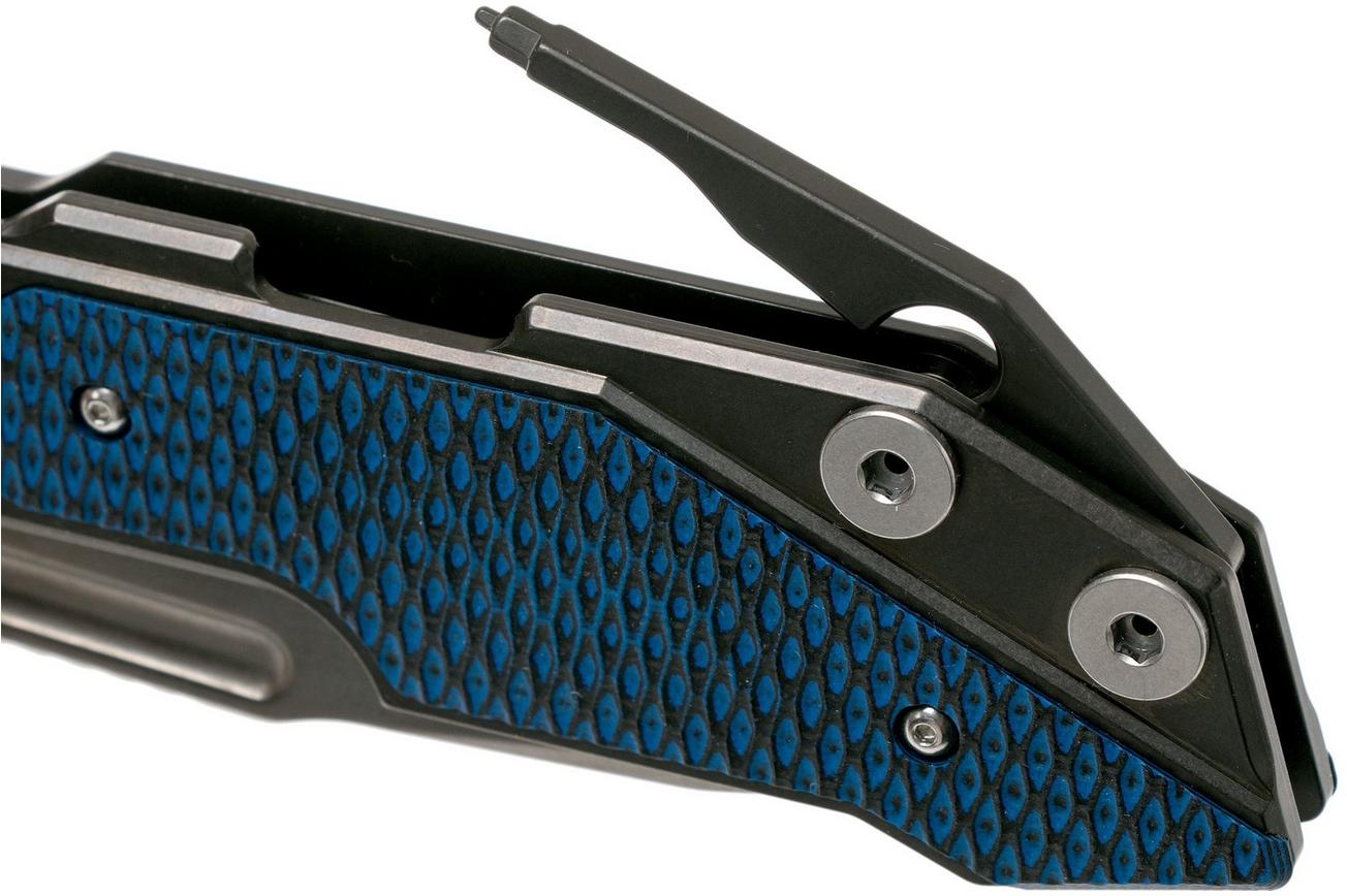 Rick Hinderer Fulltrack Spanto Black DLC S35VN Black/Blue G10 zakmes