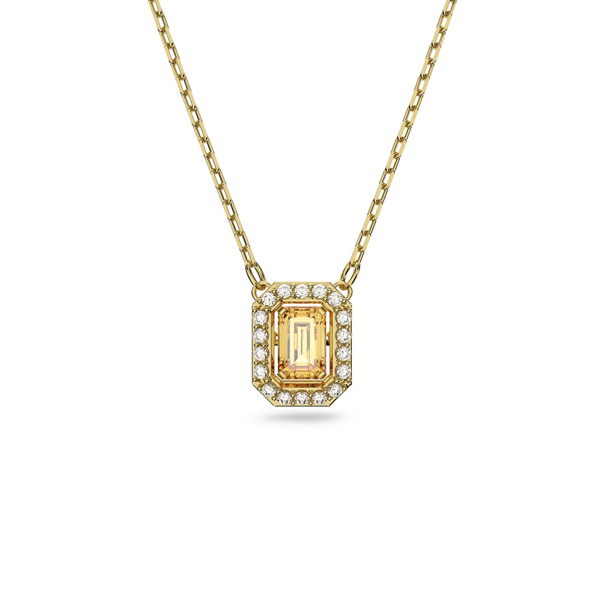 Collier Swarovski Millenia taille octogonale jaune