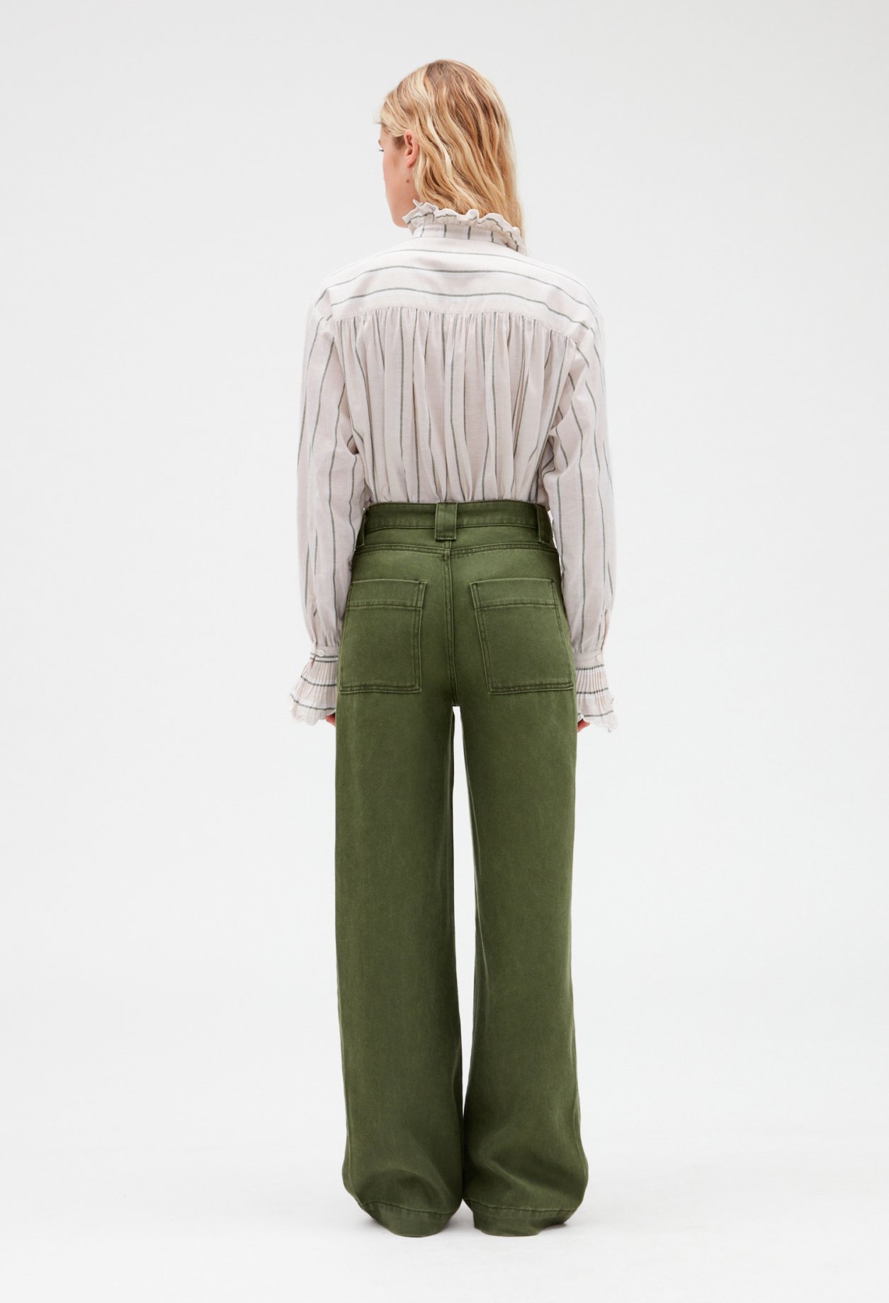 Pantalon cargo large kaki