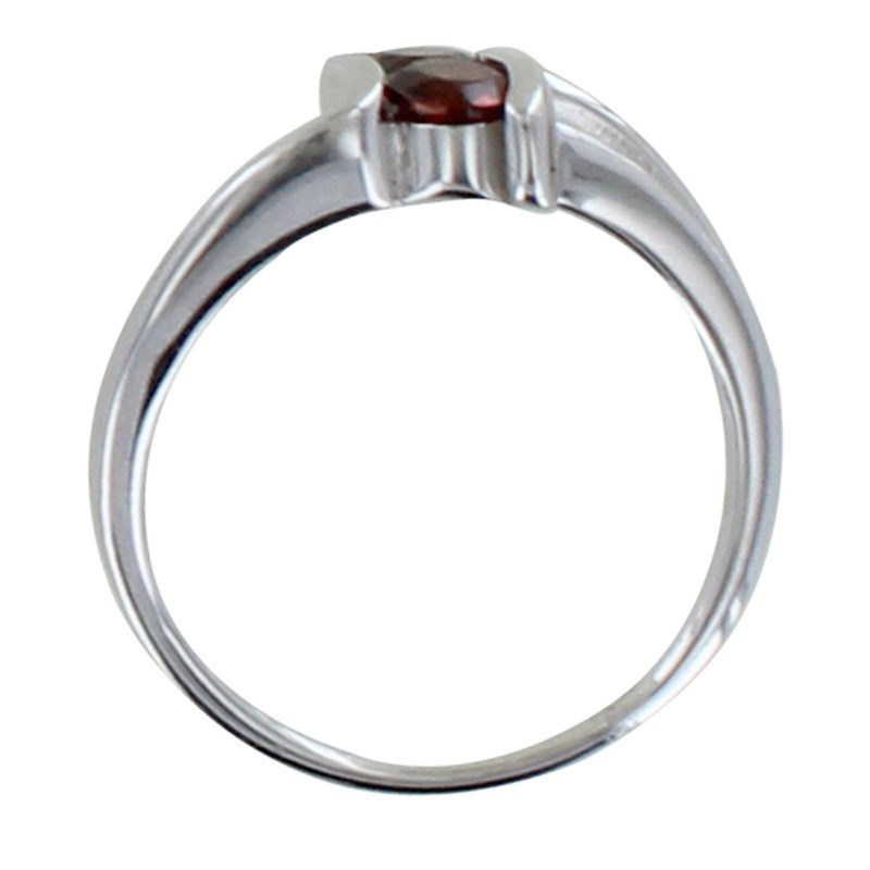 Bague Argent Rhodié Double Grenat