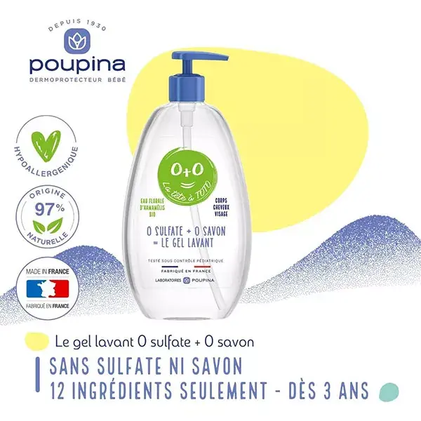 Poupina Soins Enfant Gel Lavant Tête à Toto 485ml