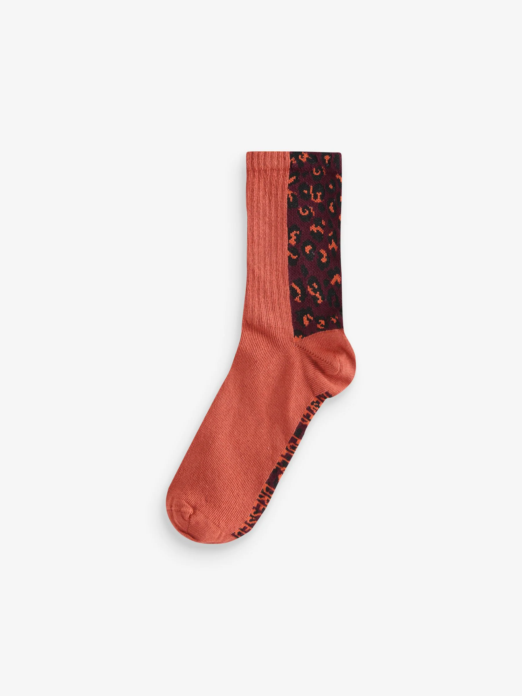 Leopard/Burgandy/Orange - Never Fully Dressed Ribbed Socks 3 Pack