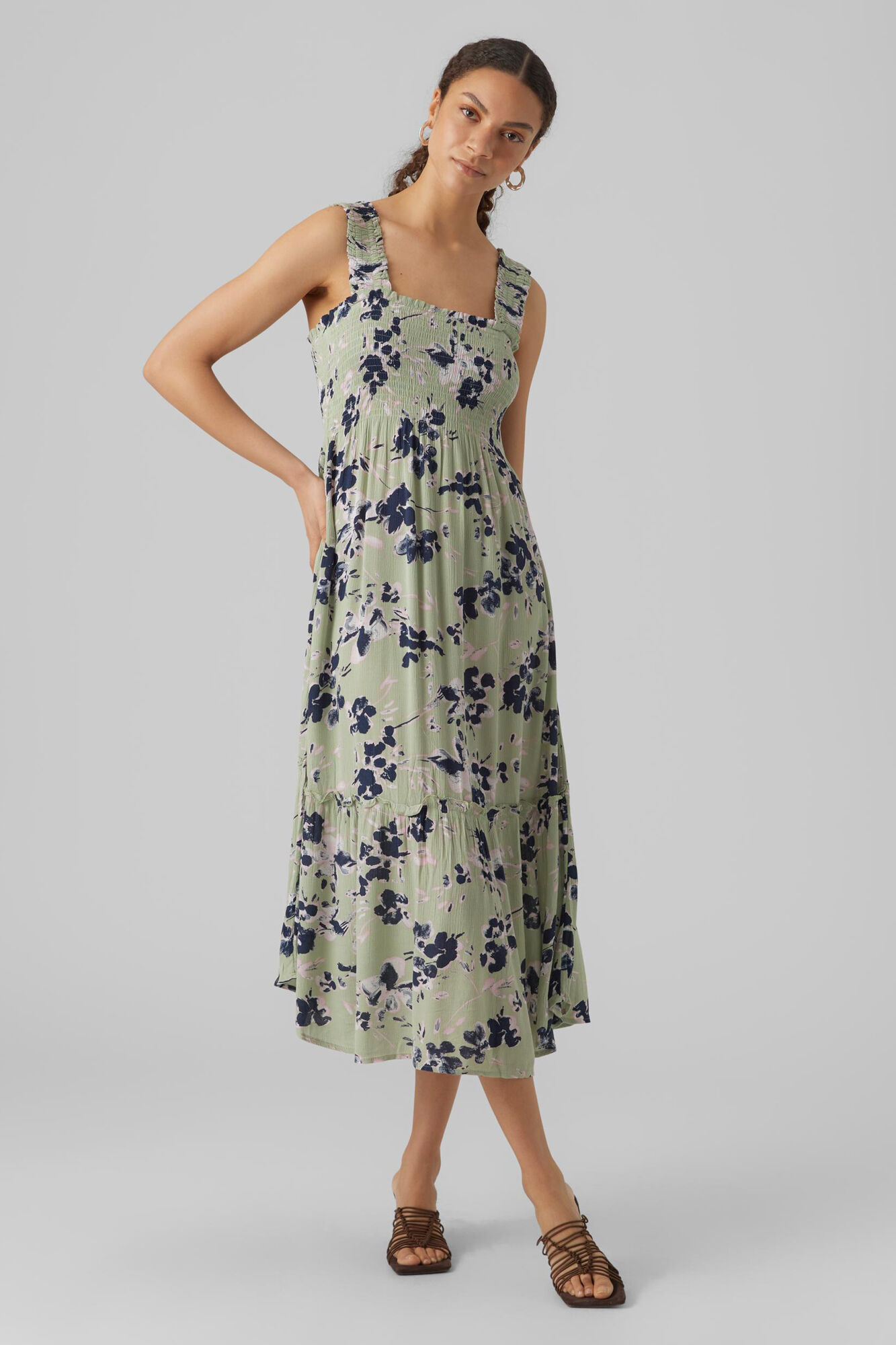 Vestido elástico e estiloso - Verde