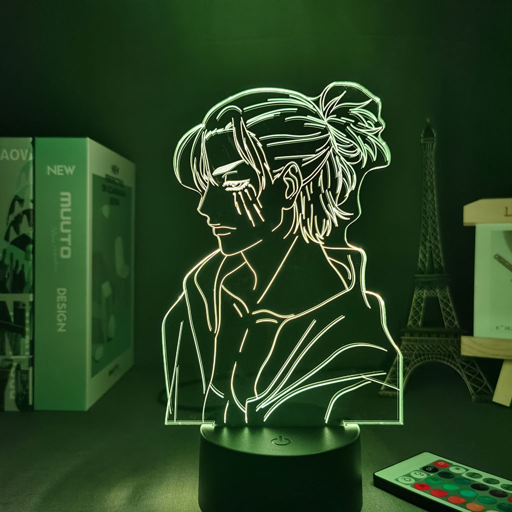 3D Anime LED Acryl Lampe Nachtlicht USB Deko Lampe mit Touch Schalter - Eren