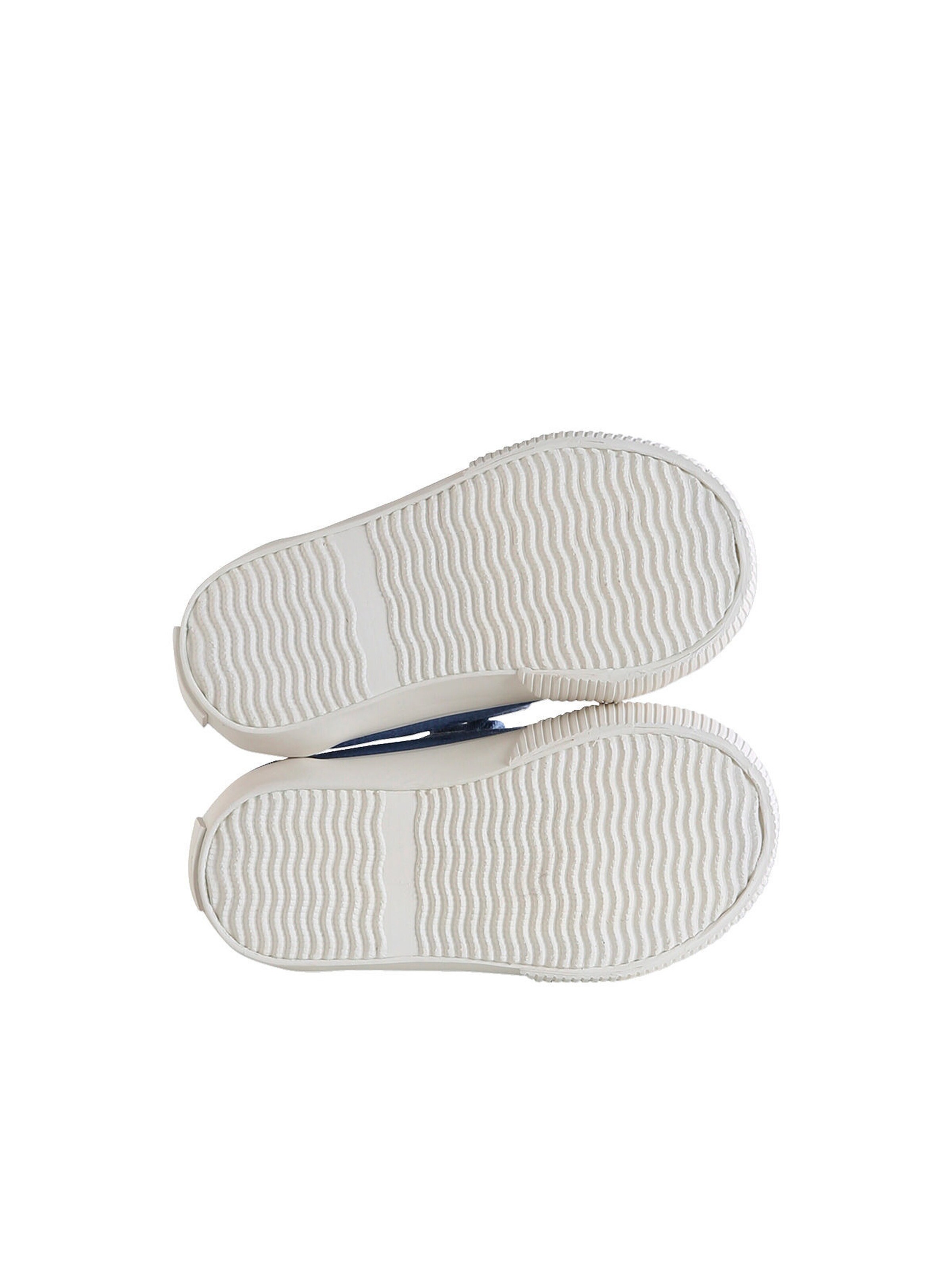 Vertbaudet Baby Stoff-Sneakers mit Klett und Printmuster blau chambray