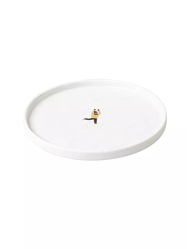 RAEDER Teller 15cm SCHNEETAG Eislaufen  weiss