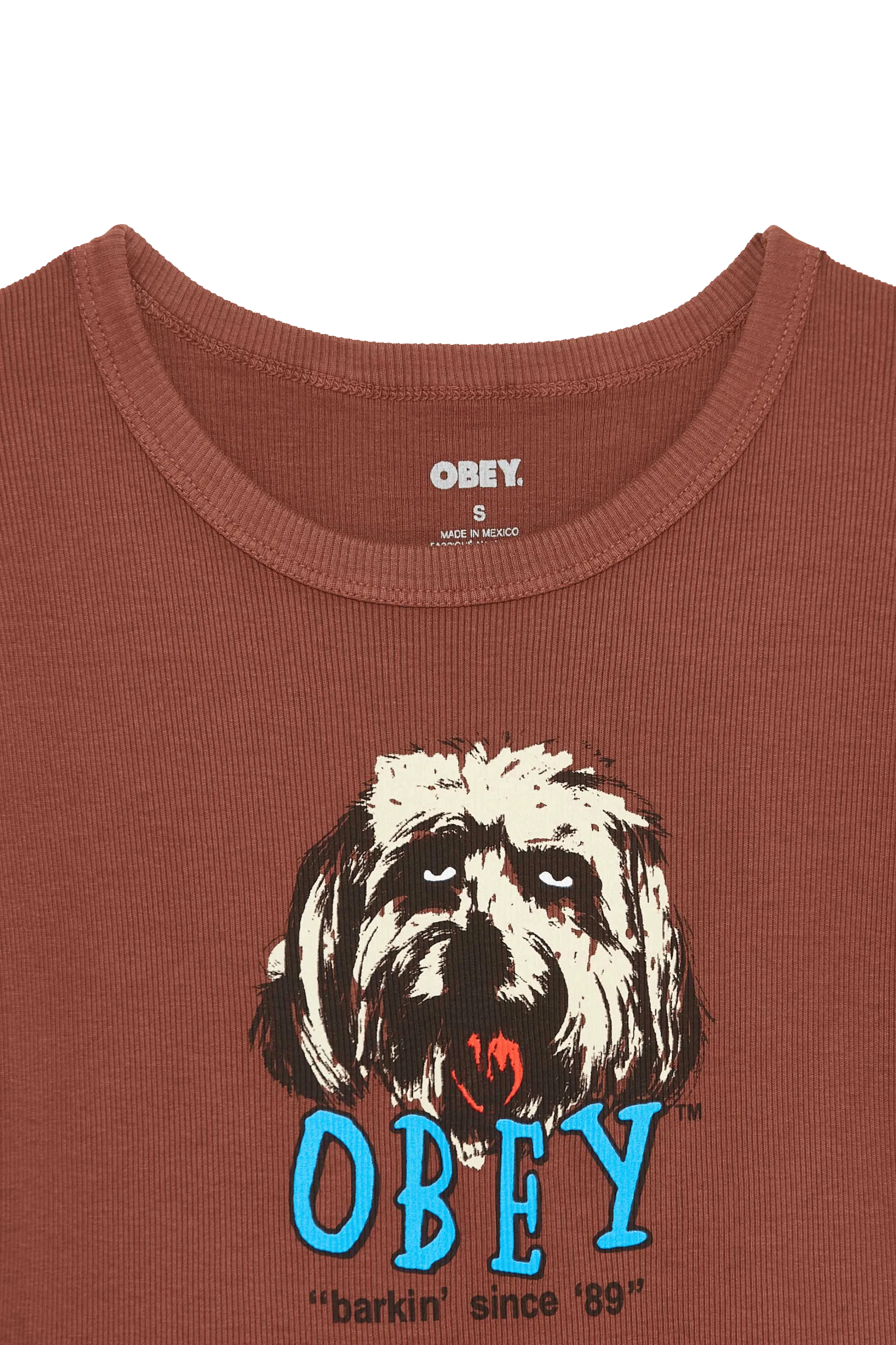 OBEY T-shirt BARKIN SINCE 89 Marron