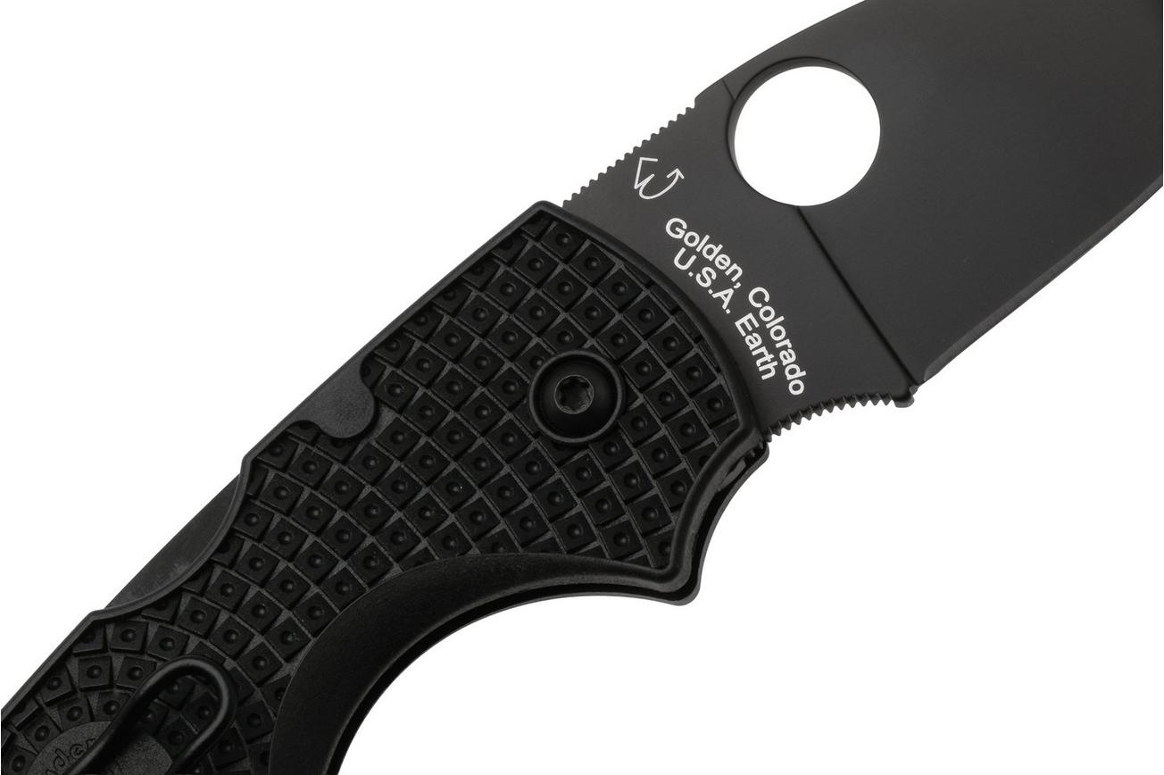 Spyderco Lil’ Native Lightweight Backlock Black DLC C230PBBK Black FRN, zakmes