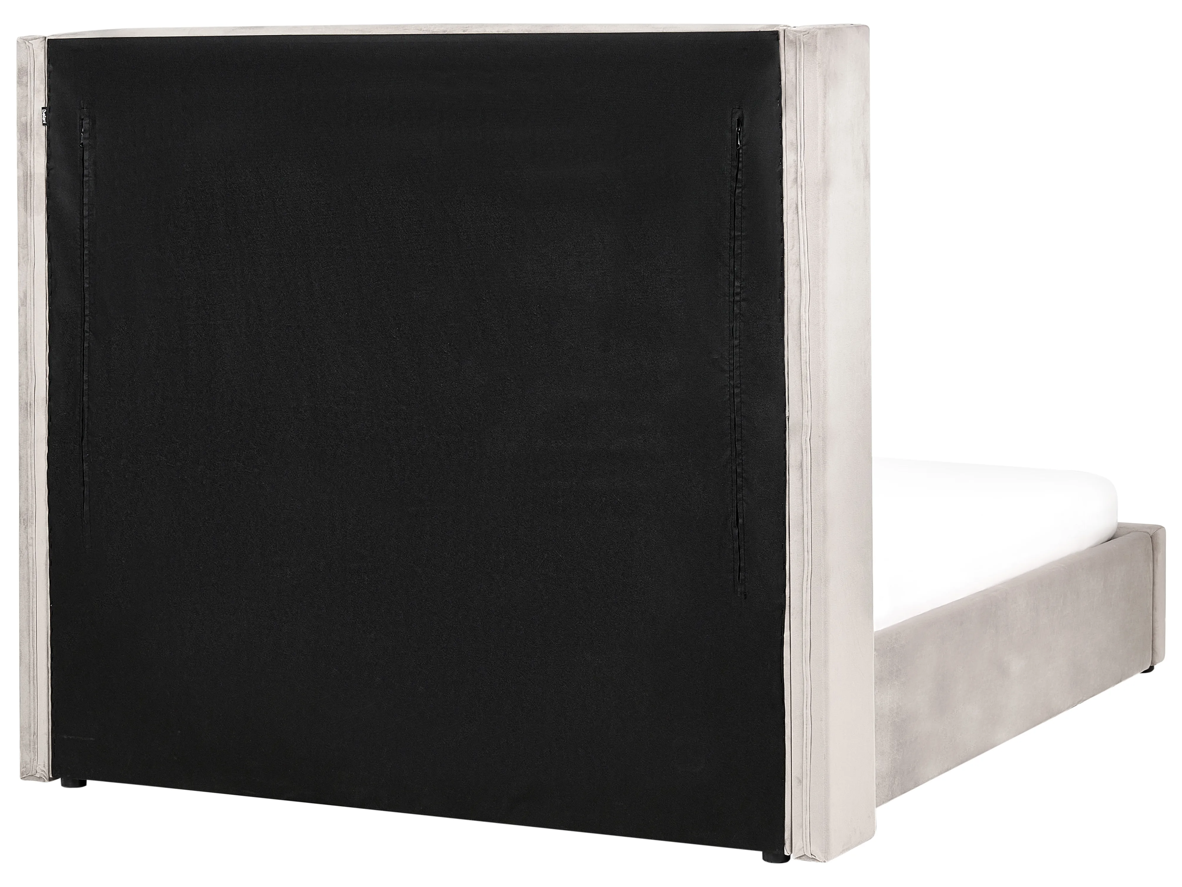Bed met opbergruimte Fluweel LUBBON 140 x 200 cm Taupe