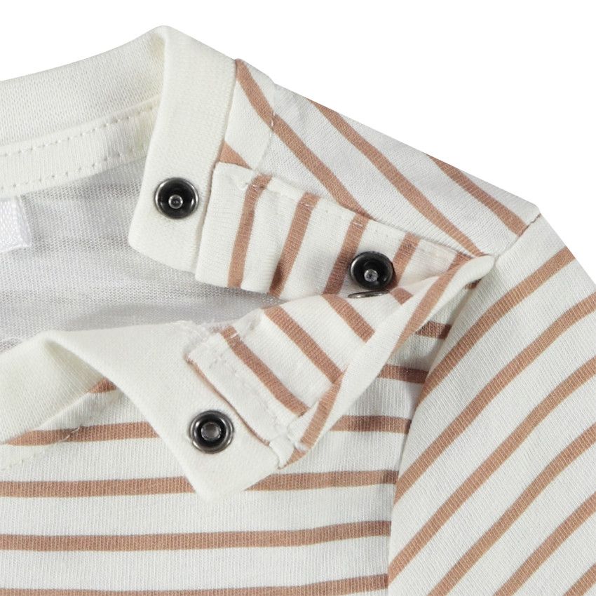 Ensemble 2 pièces avec t-shirt rayé pour bébé garçon - Ecru
