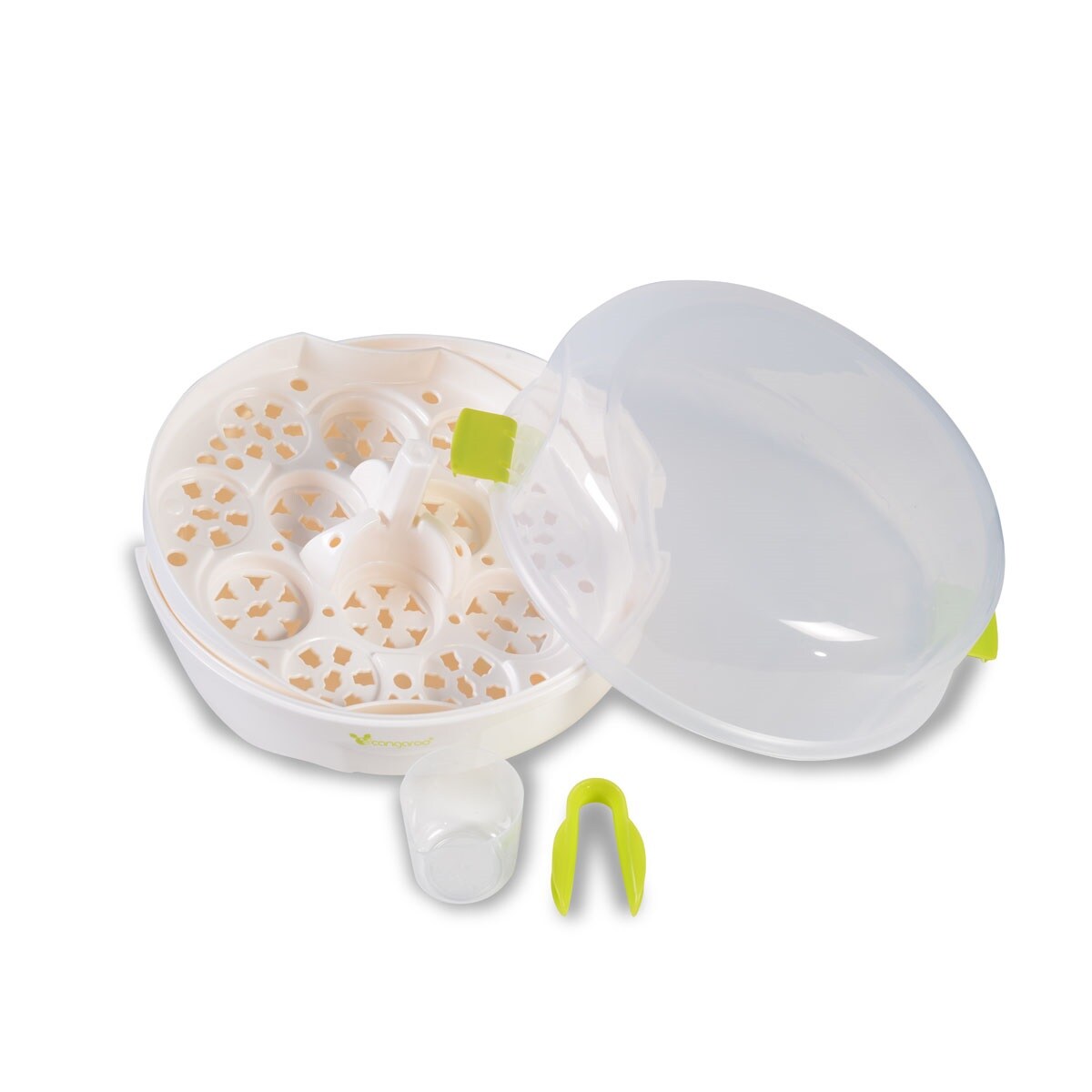 Cangaroo Mikrowellen Sterilisator Fresh 5 Flaschen Zubehör maximal 15,5 cm hoch in weiß