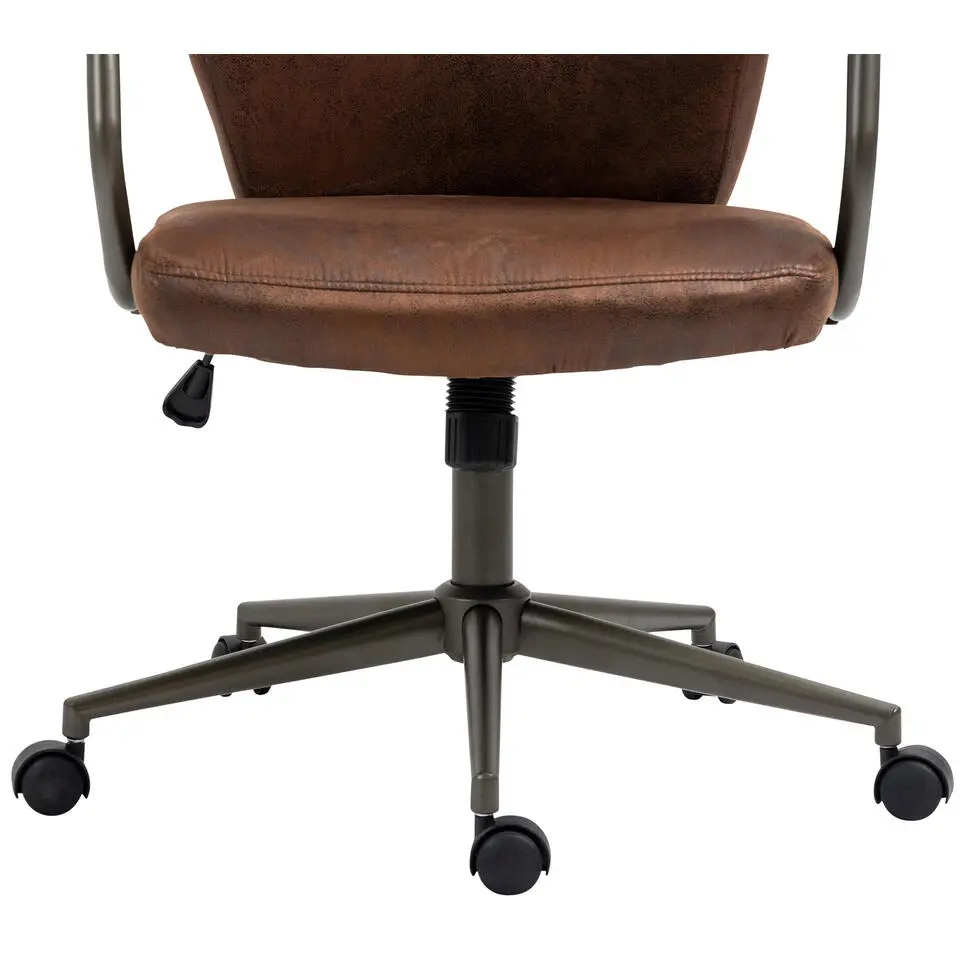 CLP Bureaustoel Pocatello zwart Frame - Kunstleer - cognac