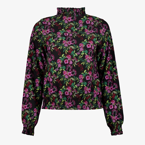 TwoDay dames blouse met bloemenprint en hoge kraag