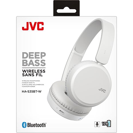 JVC HA-S35BT on-ear hodetelefoner med mikrofon Bluetooth - hvid