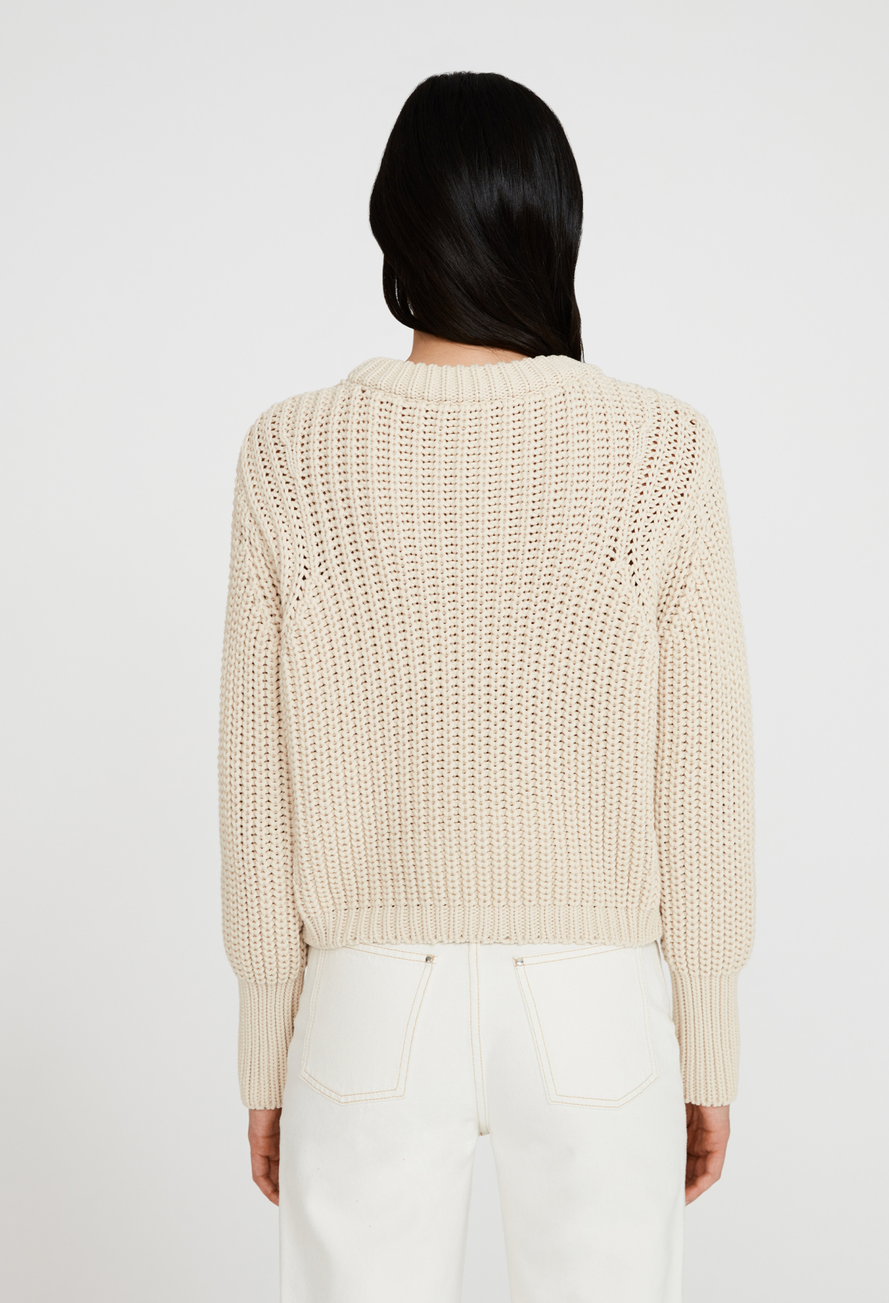Pull beige grosse maille
