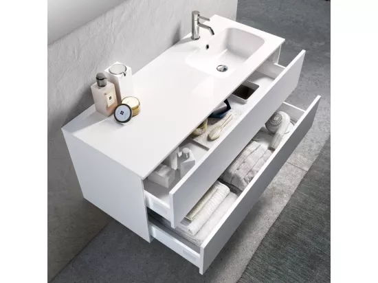 Ensemble de salle de bain vasque DX 4 pièces IGEA blanc mat
