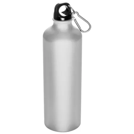 Macma Aluminium Trinkflasche mit Karabinerhaken, 800 ml, weiß