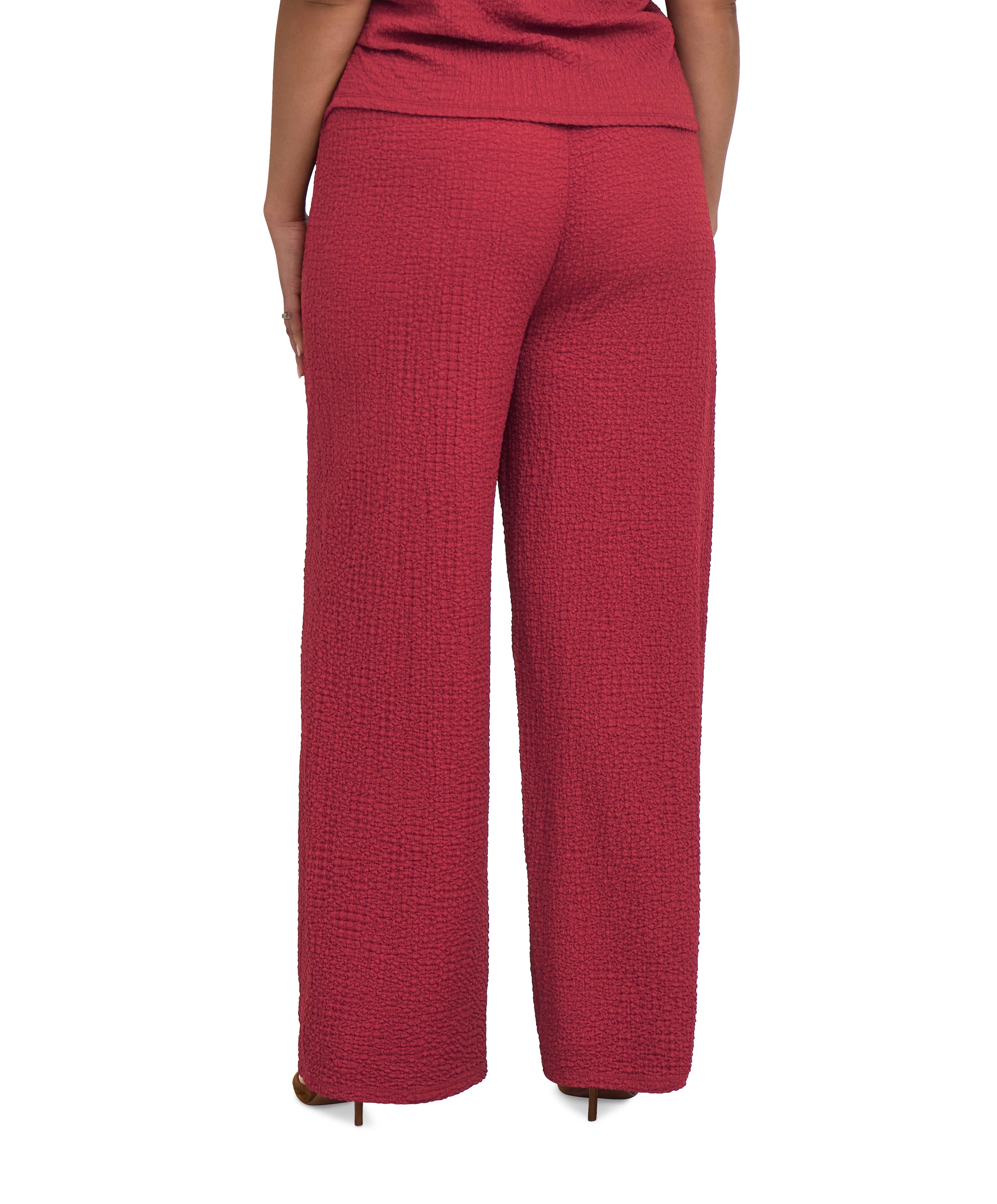 Only Carmakoma CARERIKKA HW WIDE CRINKLE PNT dames broek rood
