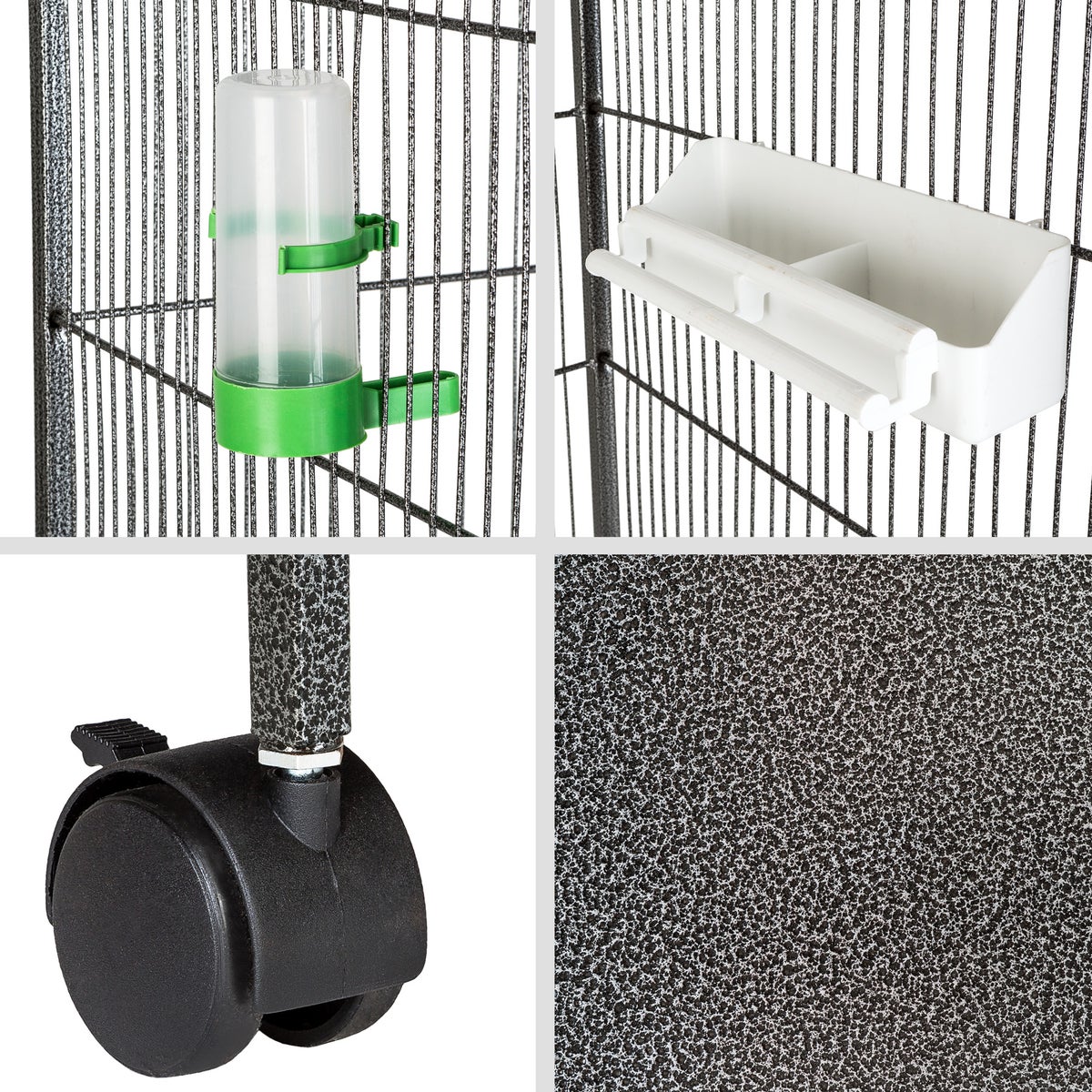Tectake Bubi vogelkooi in hamerslaglook 85 x 60 x 168 cm