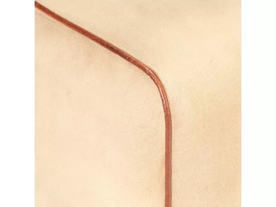 Banc saut de cheval 38 cm marron cuir véritable et manguier