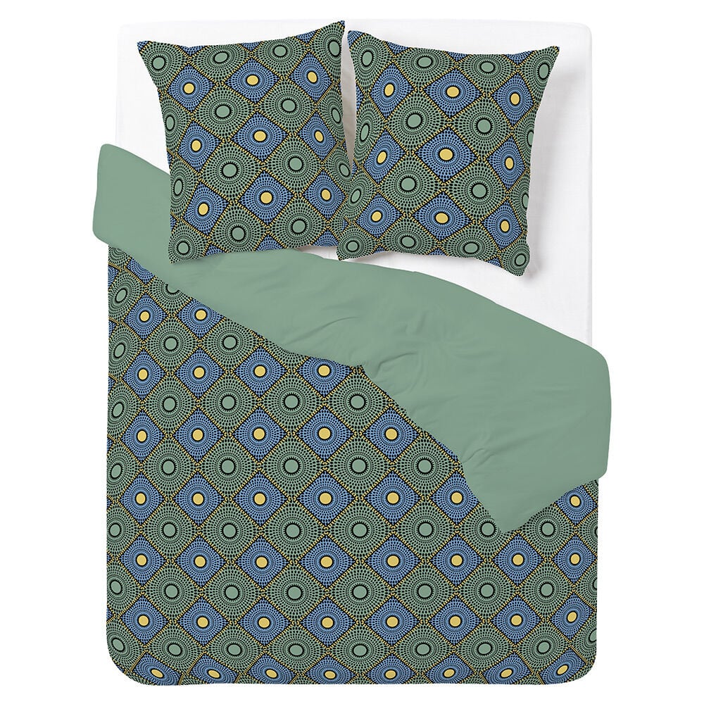 Parure de lit réversible 2 personnes 100% coton 240x220cm