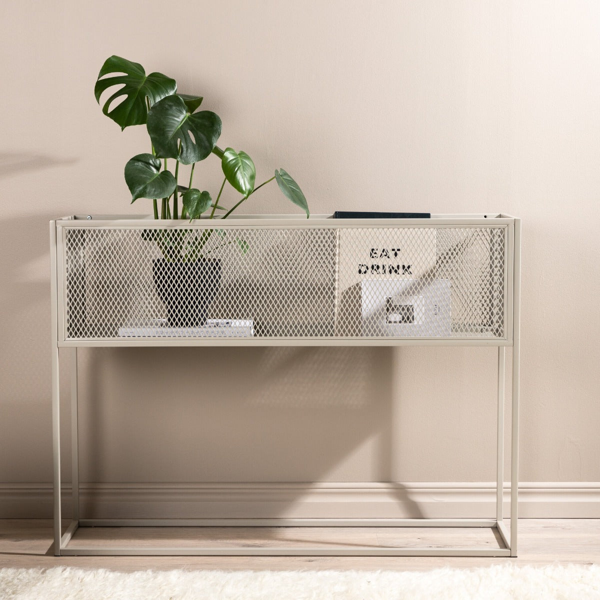 FjÃ´rd - Dressoir Beige 117cm - Metaal - Netz
