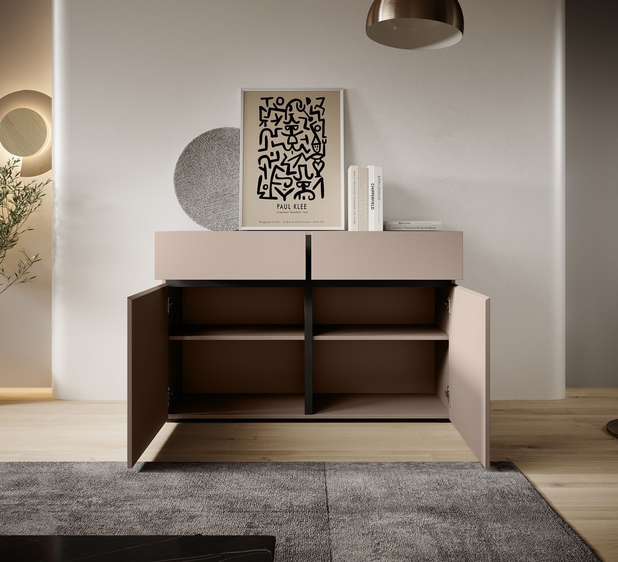 Meubella - Dressoir Cainan - Beige - 119 cm