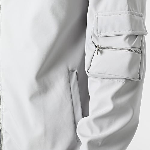 Ensemble Sweat Zippé Capuche Et Pantalon Cargo LL715 Gris