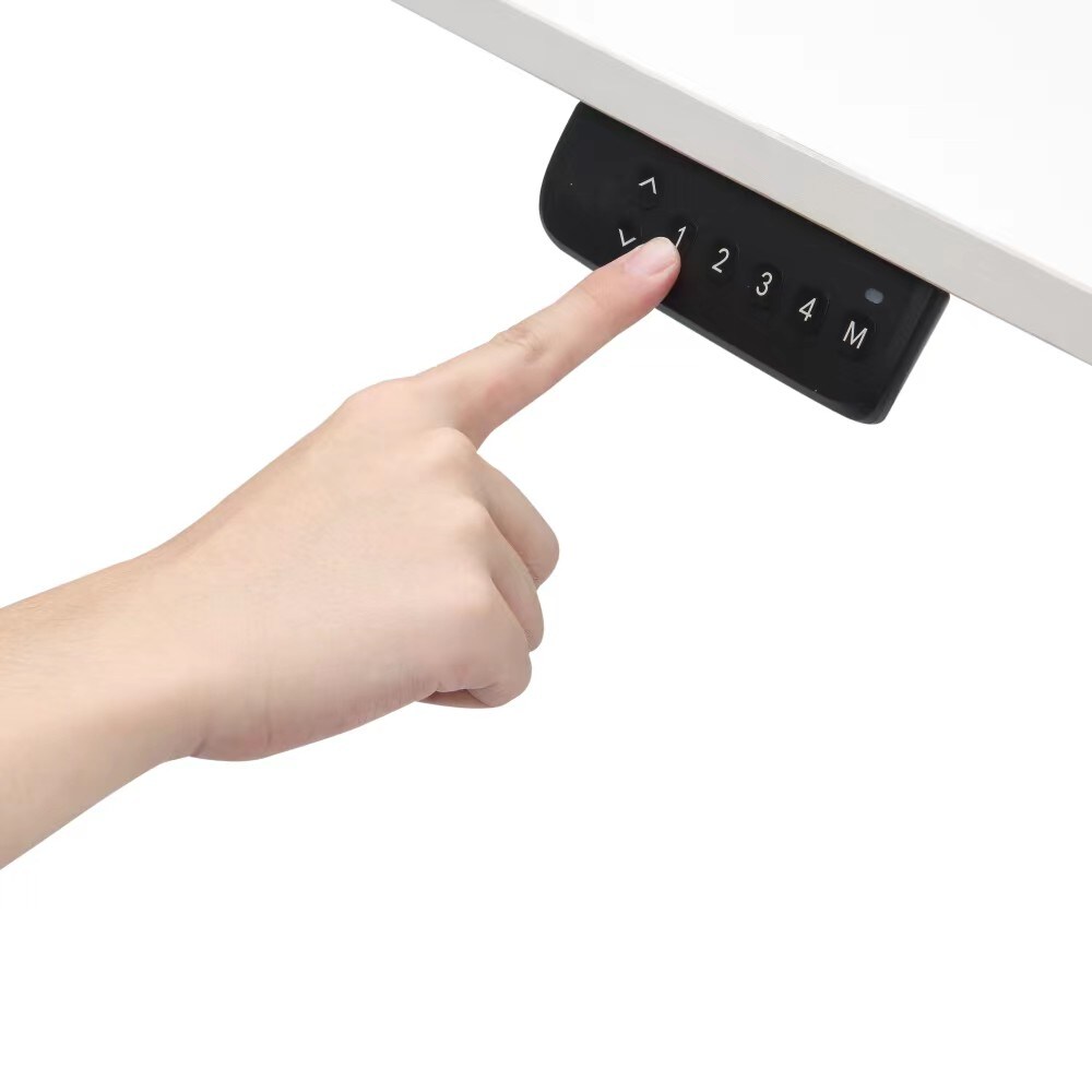 Makika Höhenverstellbarer Schreibtisch elektrisch 140 x 70 cm - Weiß
