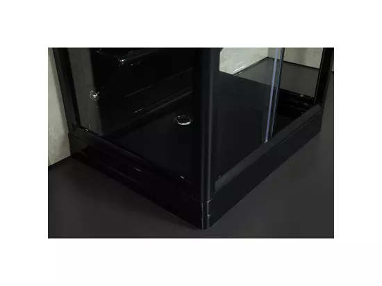 Cabine douche hammam Boreal® H-DUO Black Edition 90*115*220H