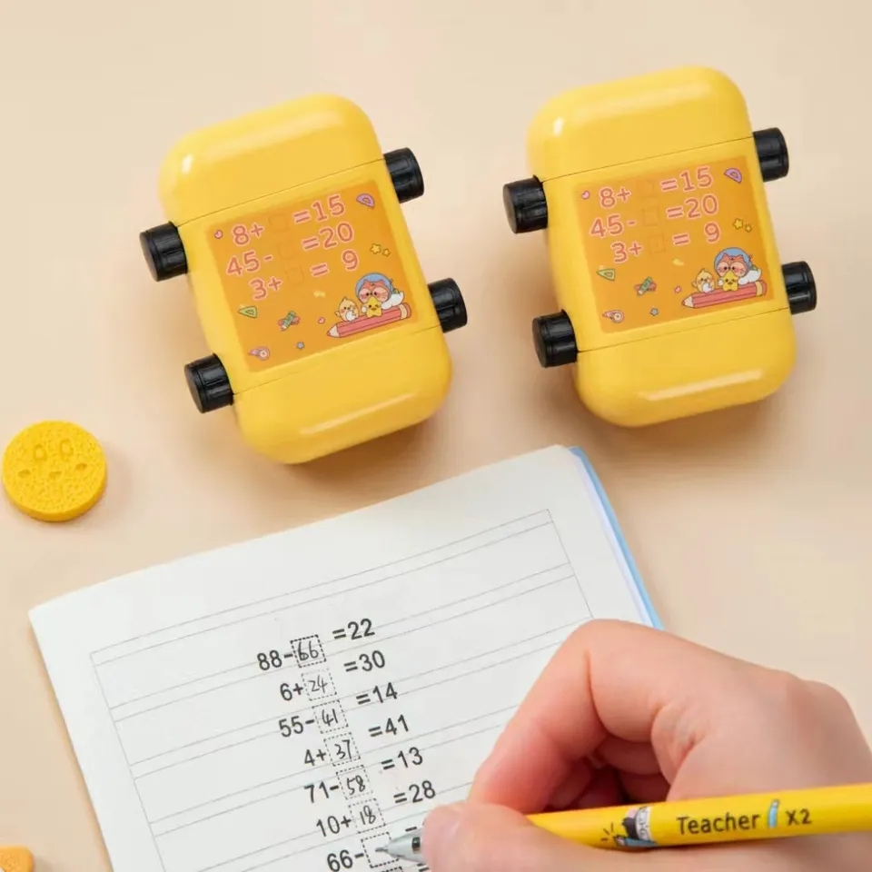 Mathematik Stempel Roller Mathe Rechenaufgabe Rollstempel Grundschul Kinder Lernspiel Addition / Subtraktion
