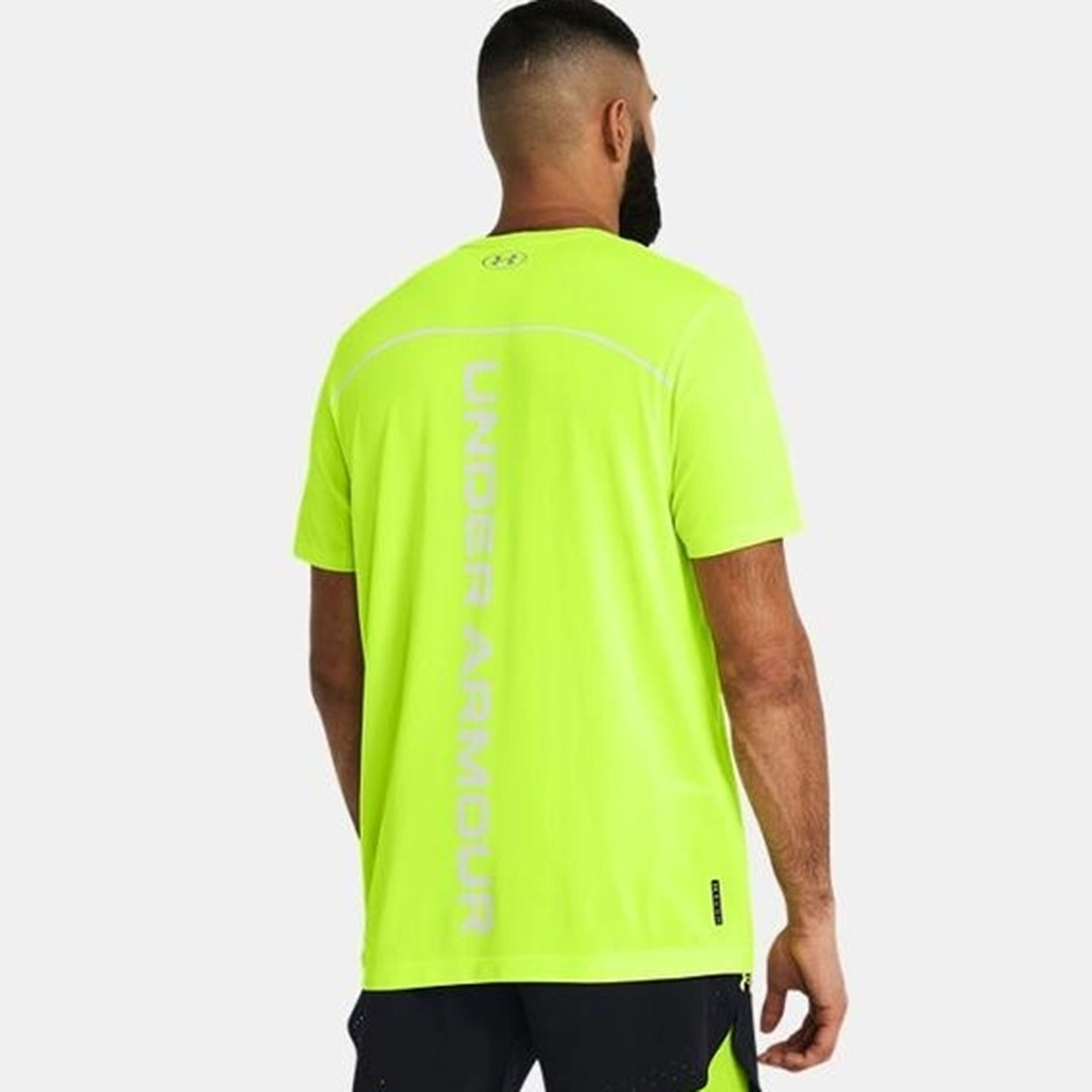 Under Armour Rush Seamless Wordmark T-shirt Hommes - Jaunes Fluo