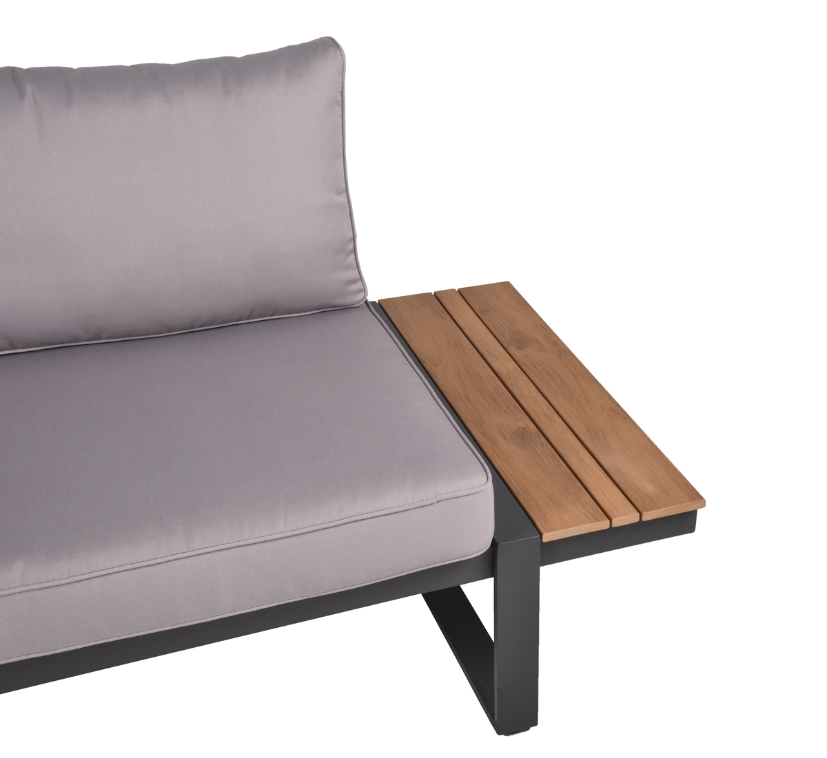 Lounge-Eckgruppe BELMIRA - grau-schwarz - Polywood