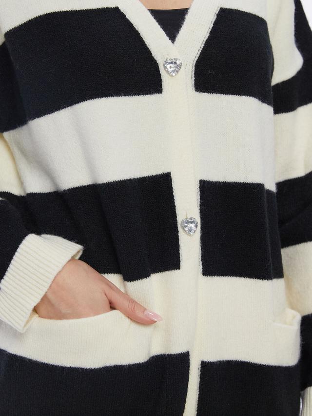 Strickjacke Blocksteifen