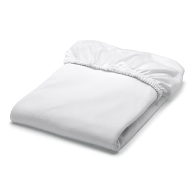 Spannbettlaken Doppel-Jersey, Weiß, 140–160 × 200 cm