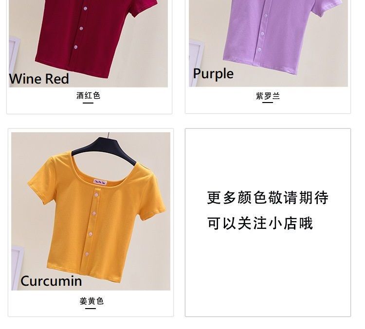 Winkplay - Cropped dans-T-shirt met korte mouwen en knoopjes