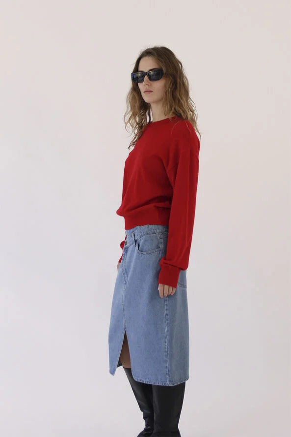Designers Remix Miles Midi Skirt Medium light denim