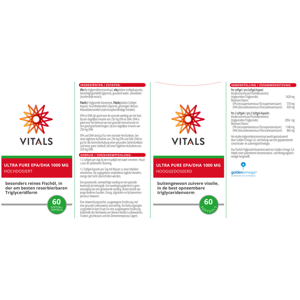 Vitals Ultra Pure EPA/DHA 1000mg60 softgels