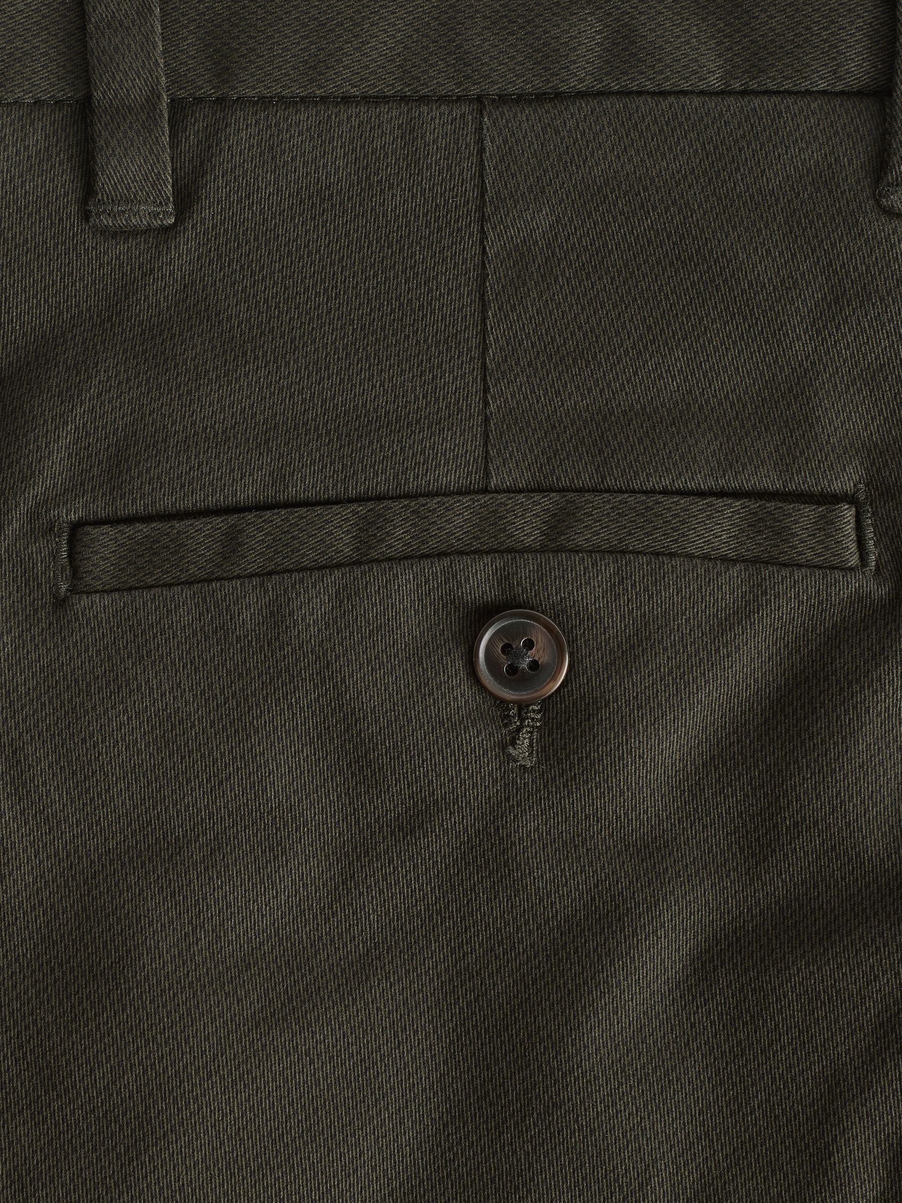 Groen-kaki - Straight fit - Zacht aanvoelende stretch-chino met print